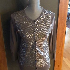 J. Crew cotton cardigan with matte sequins. . Sezane vibes